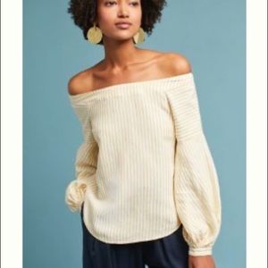 Maeve NWT off the shoulder blouse, yellow, size 6.